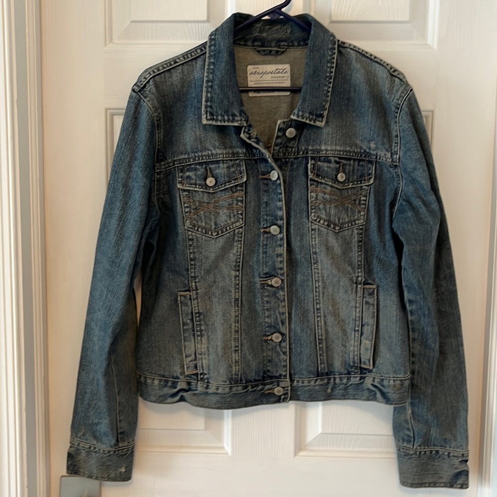 Aeropostale Distressed Jean Jacket-Size XL